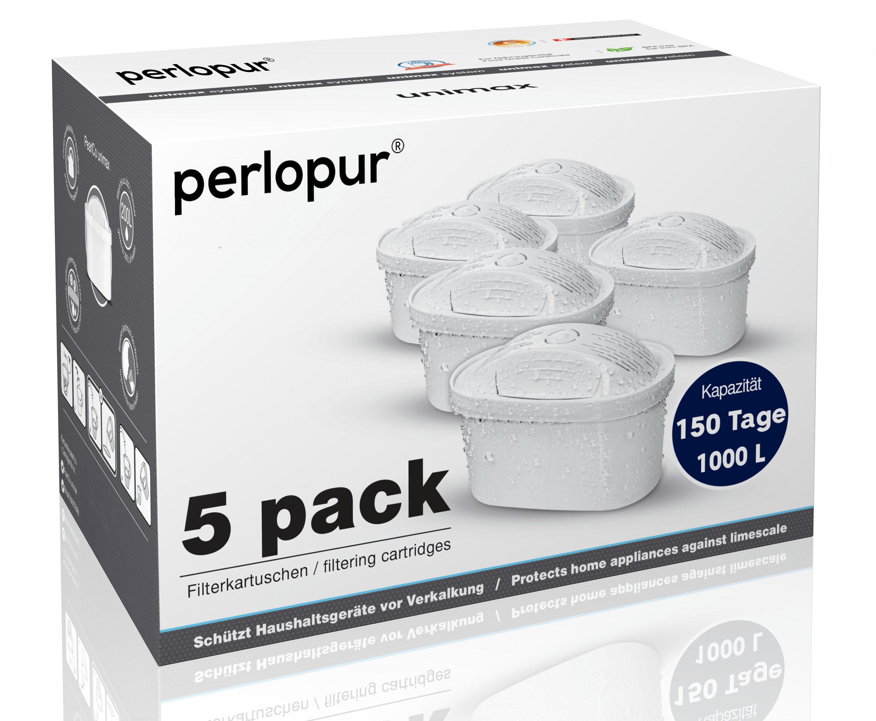 Kalk- und Wasserfilter Unimax Filterkartuschen Pack 5 für Maxtra Filter