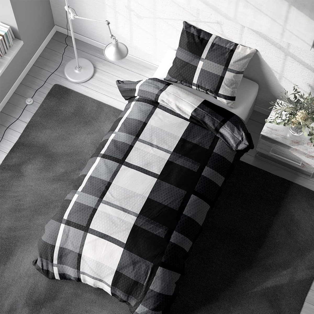 Buymax Bettwäsche Fleece Bettbezug-Set, kariert, Fleece, günstig online kaufen