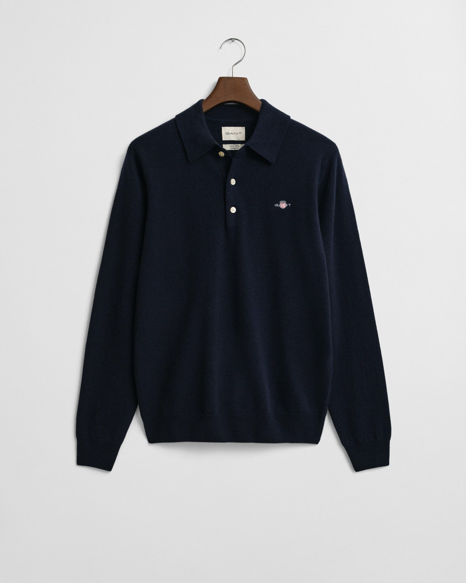 Gant Polokragenpullover SUPERFINE LAMBSWOOL mit Knöpfen, regular fit, Wappe günstig online kaufen