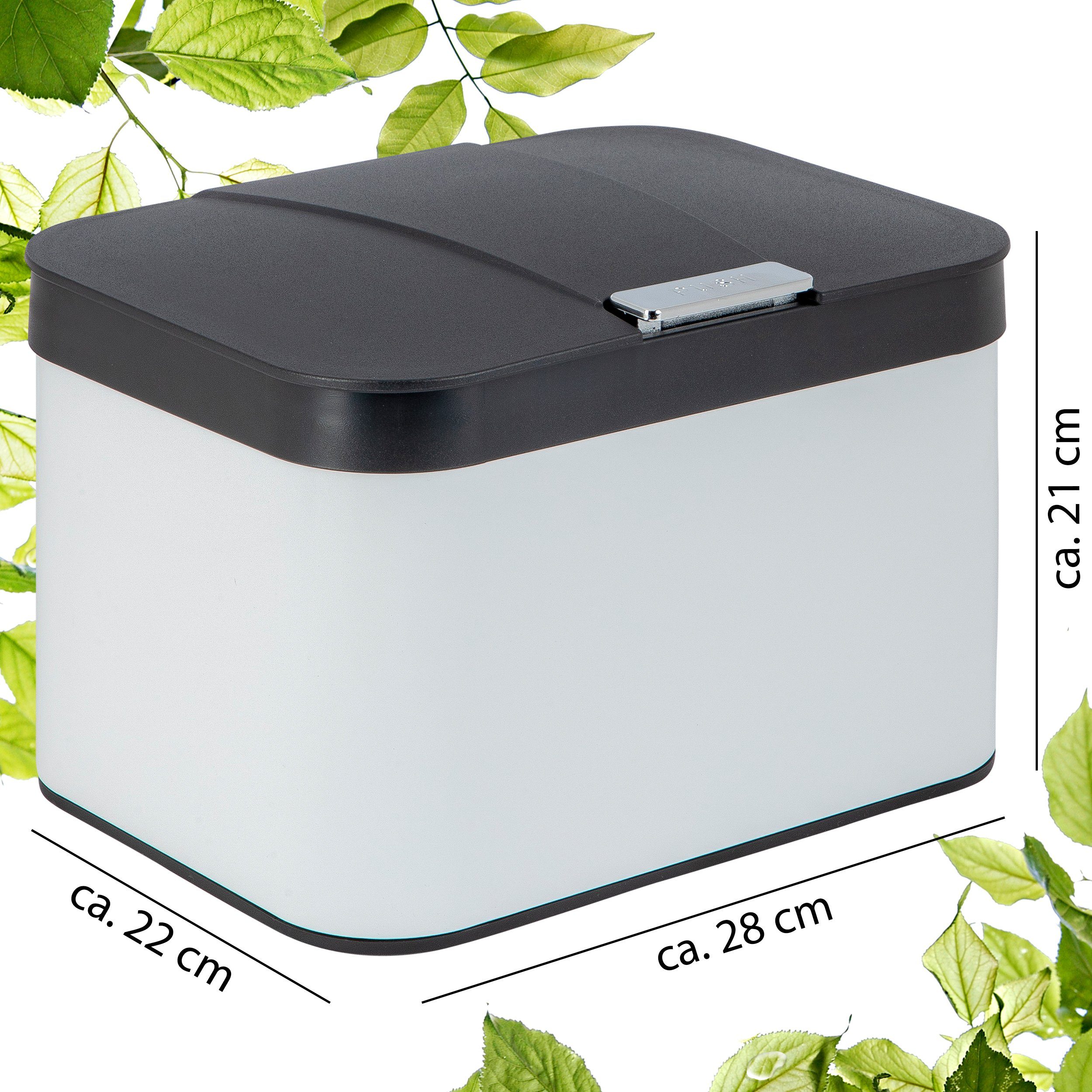 2er Set Bio Mülleimer 5L klein mit Deckel für Küche Kompost Abfalleimer  Behälter