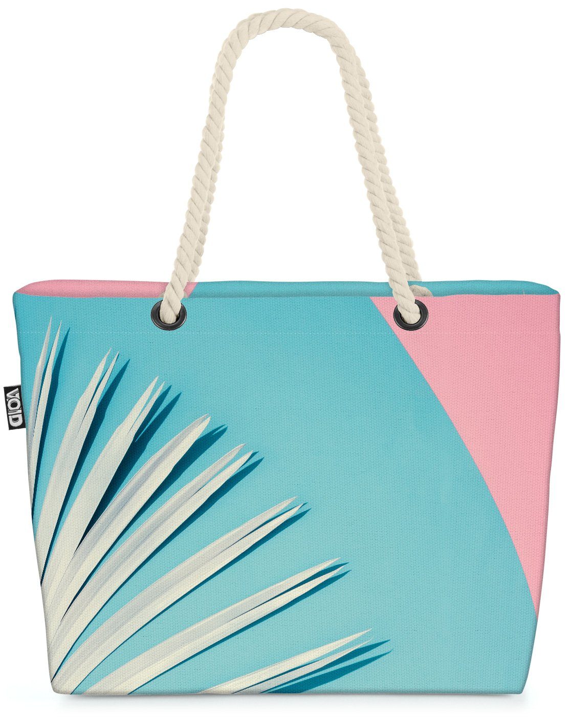 VOID Strandtasche (1-tlg), Rosa Türkis Palmen Beach Bag Ibiza Poolparty Pool Palmen Tropen Sommer Baden