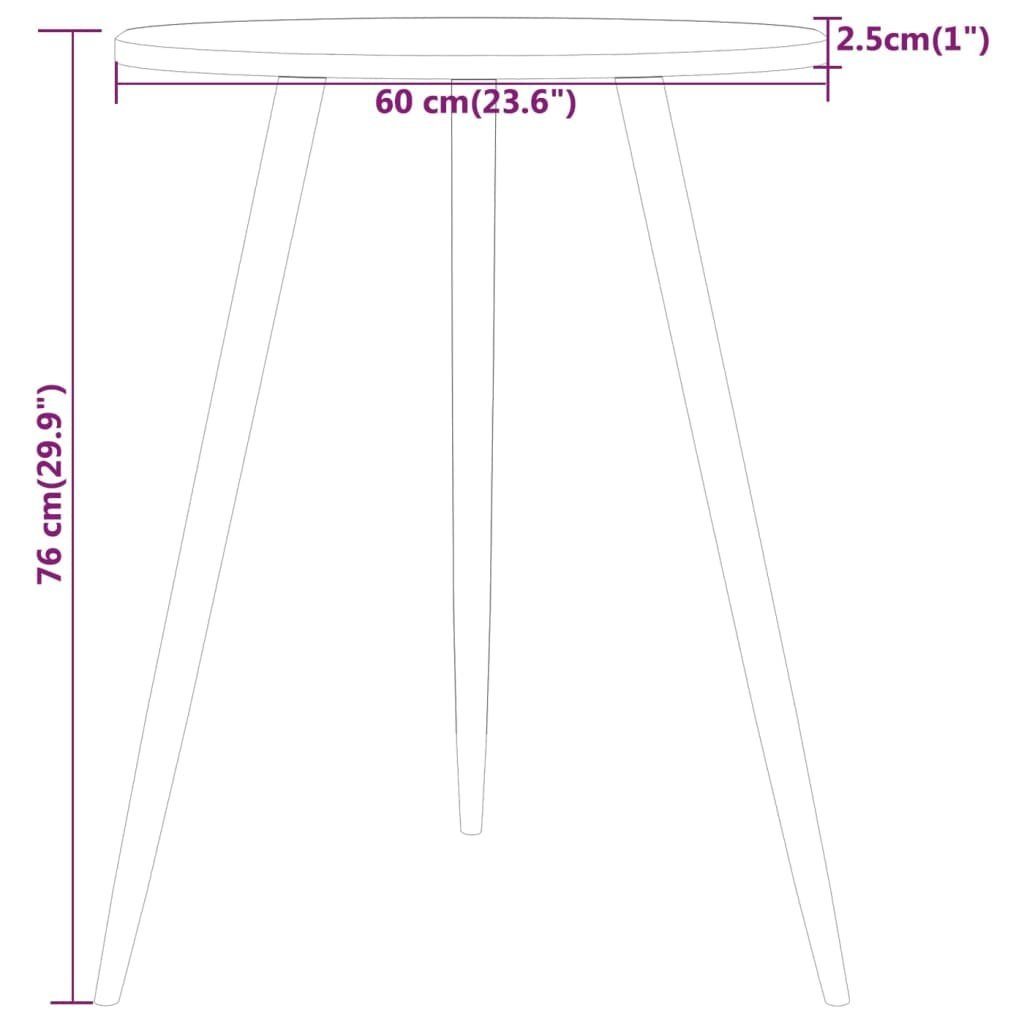 vidaXL Esstisch Bistrotisch MDF Grau Grau Grau und (1-St) | Eisen cm Ø60x76