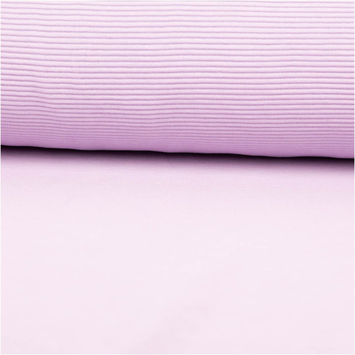 SCHÖNER LEBEN. Stoff Jersey Stoff Meterware Rippjersey Ottoman uni Lila 150cm, allergikergeeignet