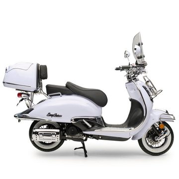 Burnout Motorroller EasyCruiser Chrom Eisblau, 125 ccm, 85 km/h, Euro 5, Chrom Paket Edition