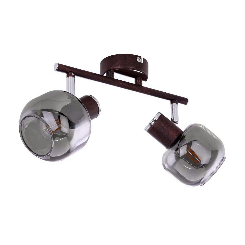 nicht Bronze Glas Lampe Leuchtmittel etc-shop Wohn Deckenspot, LED Chrom Leuchte Decken Metall inklusive, Beweglich Spots