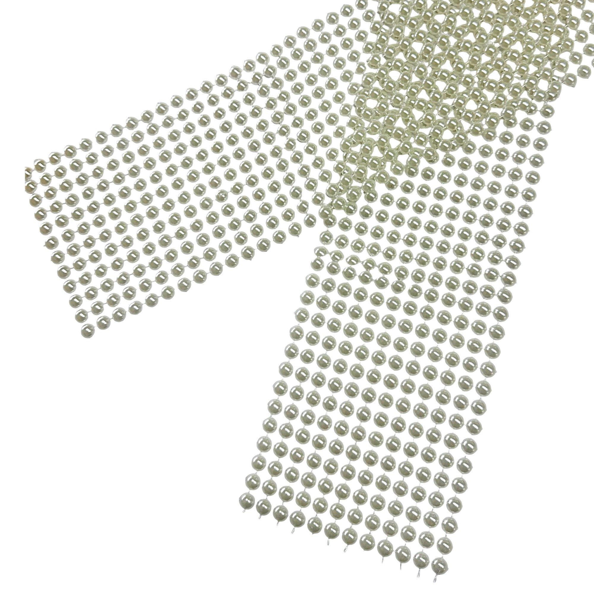 Gasper Tischband Perlen-Tischband "BEANS" 11,5 x 150cm Hochzeit Tischläufer Creme-Weiß