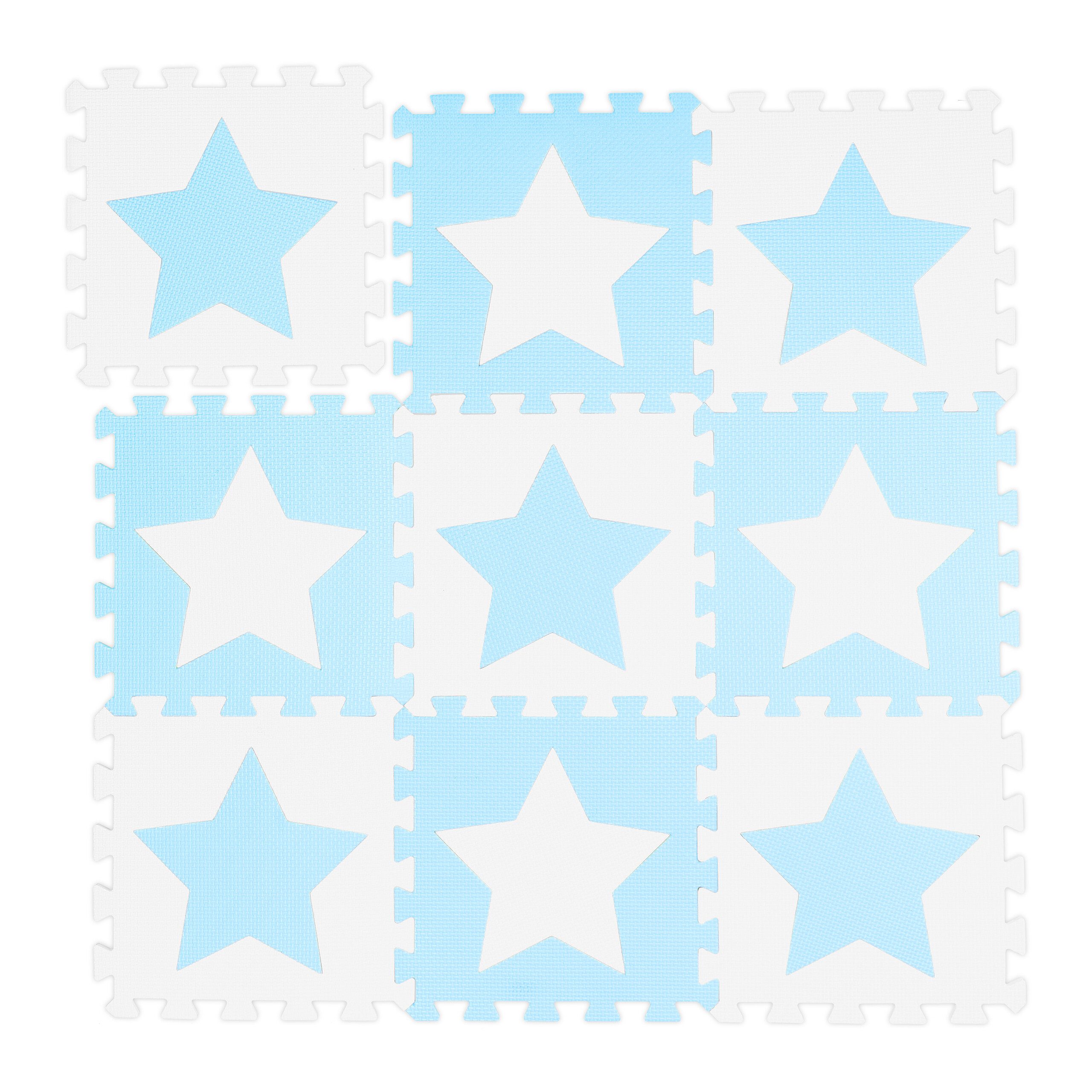relaxdays Spielmatte Puzzlematte Sterne, Weiß-Blau günstig online kaufen