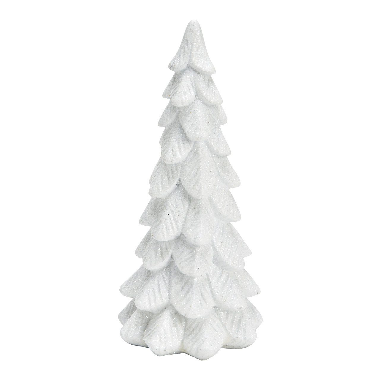 Weihnachtsfigur 10036388 - 2er Set Tannenbaum mit Glitter aus Poly, 6 x 15 x 6 cm