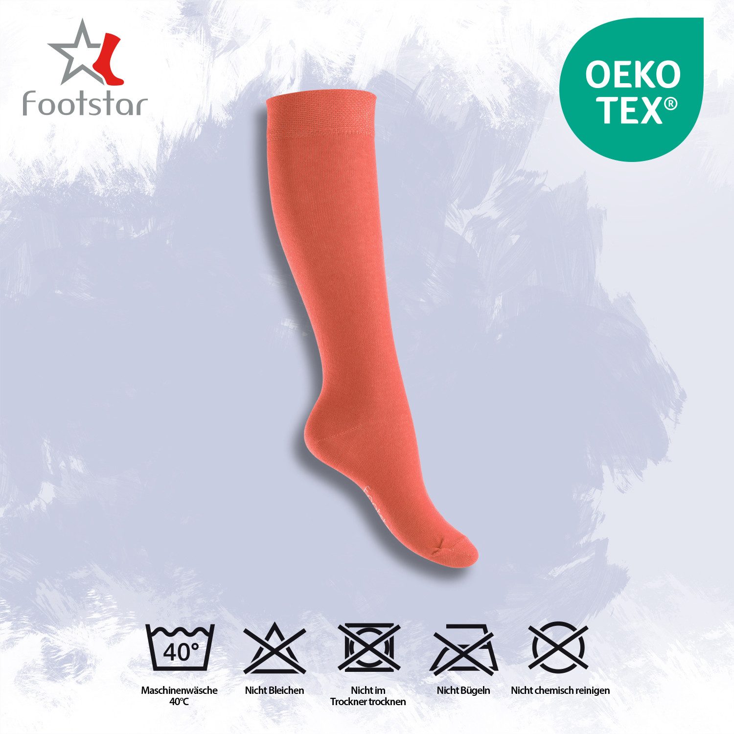Footstar Langsocken EVERYDAY! 5 PAAR Damen & Herren Kniestrümpfe Lange Socken kniehoch – Bild 3 von 3