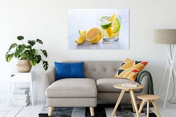 Pixxprint Leinwandbild Gin Tonic Shot mit Zitronen, Gin Tonic Shot mit Zitronen (1 St), Leinwandbild fertig bespannt, inkl. Zackenaufhänger