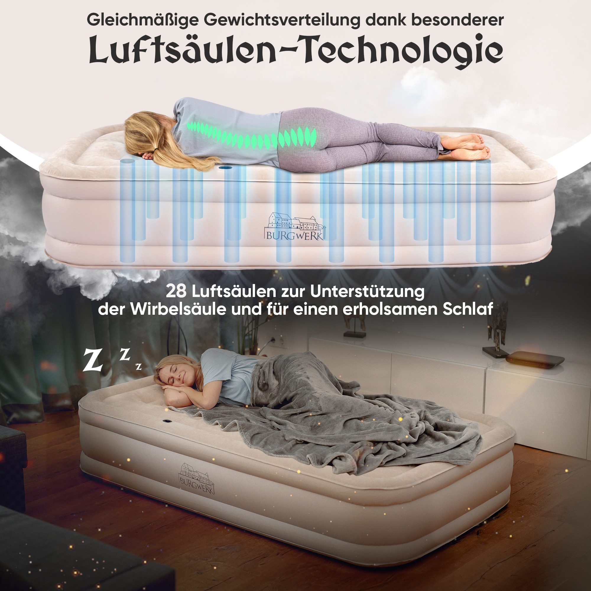 Burgwerk Luftbett Burgtraum