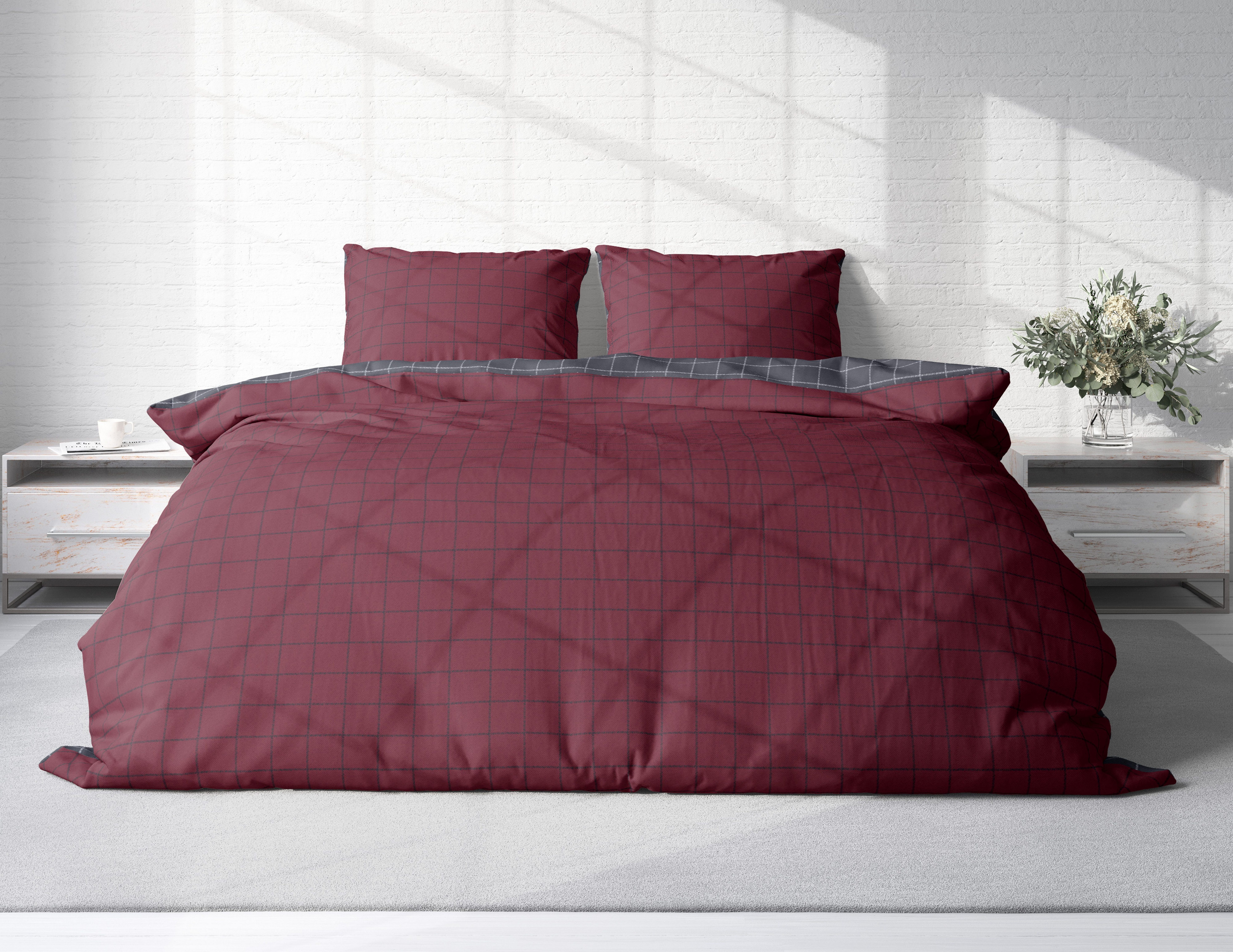 One Home Bettwäsche Wende Karo, Renforcé, 3 teilig, kariert und modern, Bau günstig online kaufen