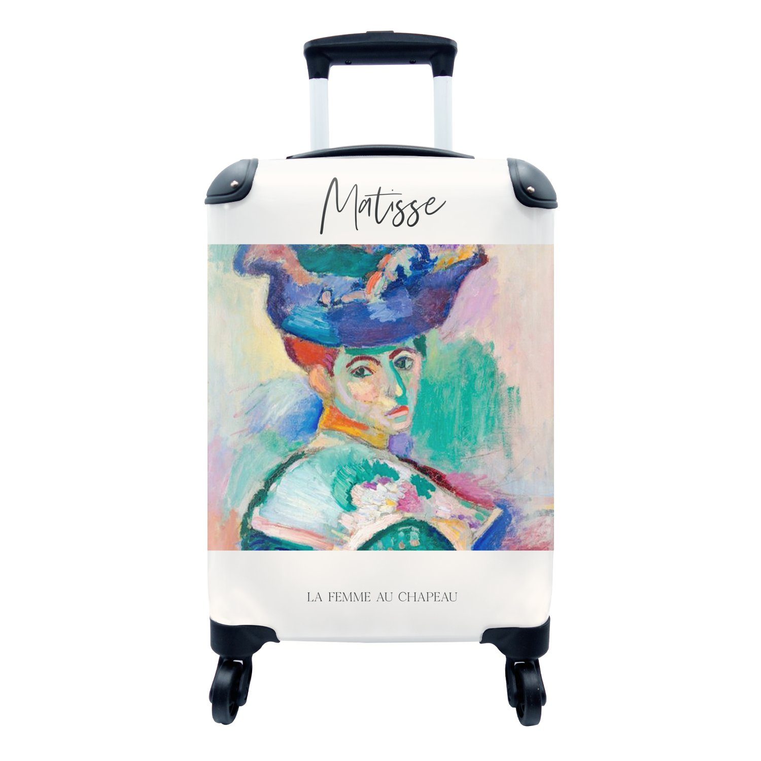 Handgepäck Handgepäckkoffer 4 mit mit Reisekoffer Hut, MuchoWow Rollen, rollen, Frau Matisse Trolley, für Kunst Die dem Ferien, Reisetasche - -