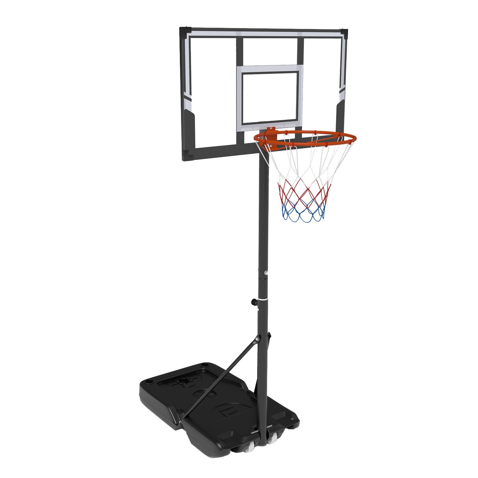 COSTWAY Basketballständer, basketballkorb outdoor mit rückwand, rädern, 100-305 cm
