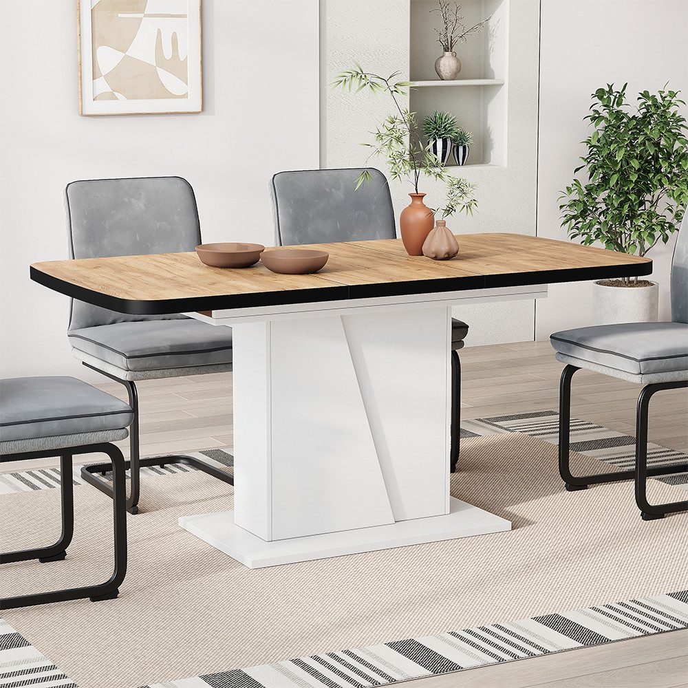 Vicco Esstisch Fenaro, Schwarz/Goldkraft Eiche, 120 x 80 cm ausziehbar (1-St)