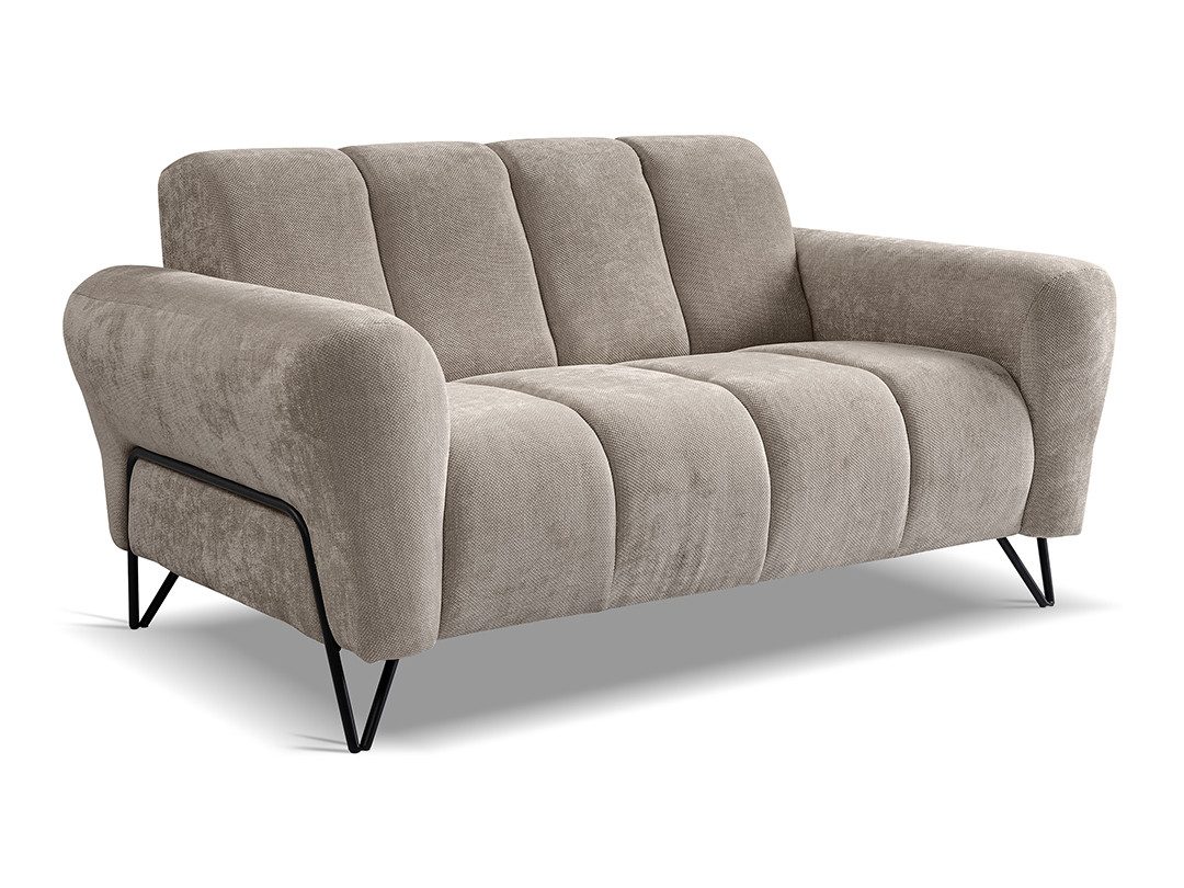 Beautysofa Sofa mit Metallbeine in schwarzer VOLARE, 2-Sitzer, viele Farbva günstig online kaufen