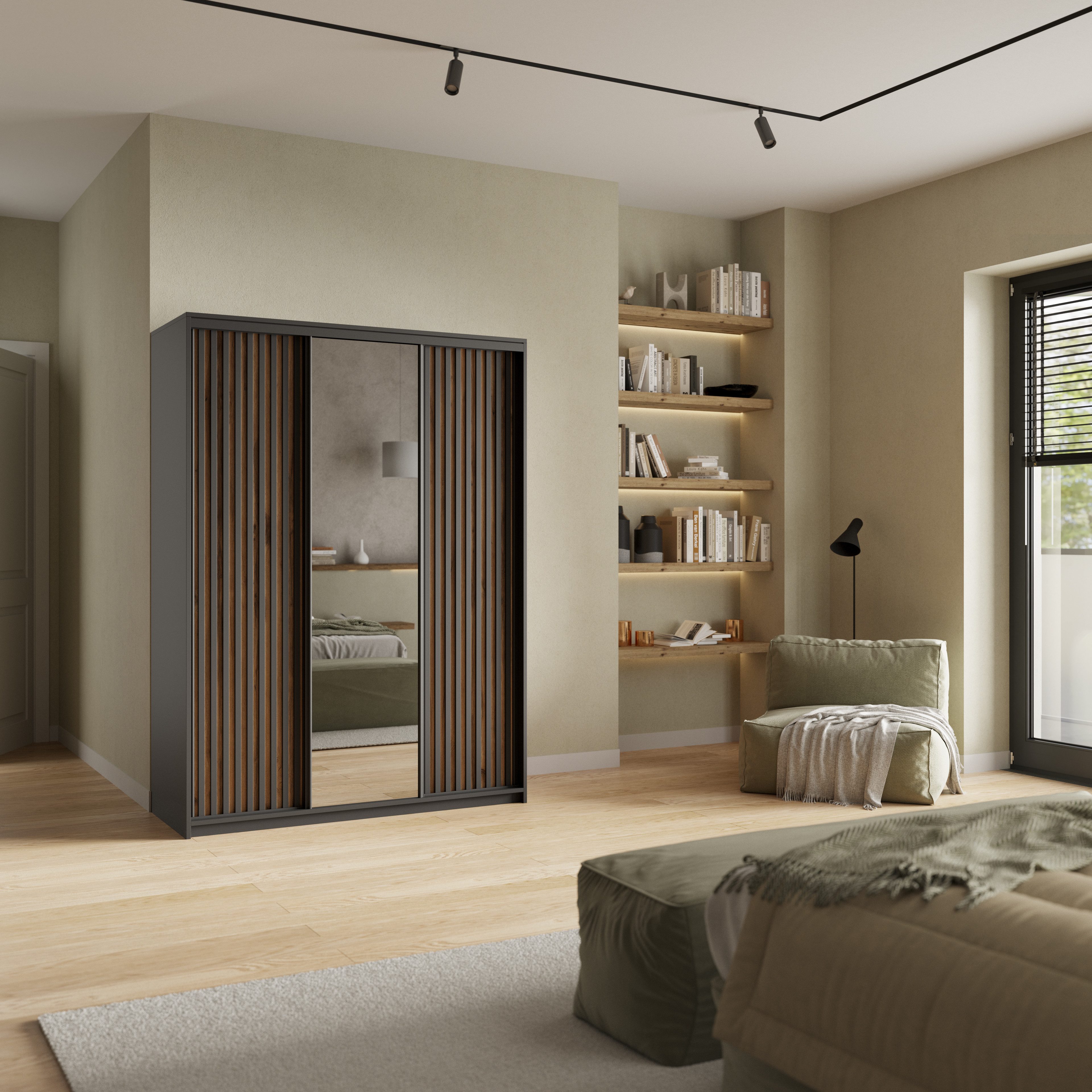 Masseno Schwebetürenschrank ORRA Kleiderschrank mit Spiegel und Schubladen günstig online kaufen