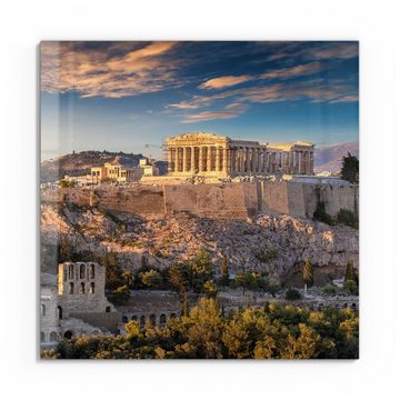 DEQORI Glasbild 'Blick auf die Akropolis', 'Blick auf die Akropolis', Glas Wandbild Bild schwebend modern