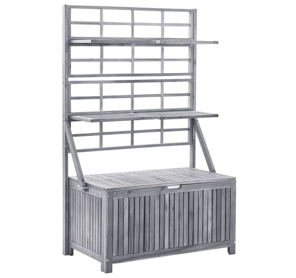 Thumbnail - furnicato Gartenbox Aufbewahrungstruhe mit Rankgitter 99x55x160cm Massivholz Akazie