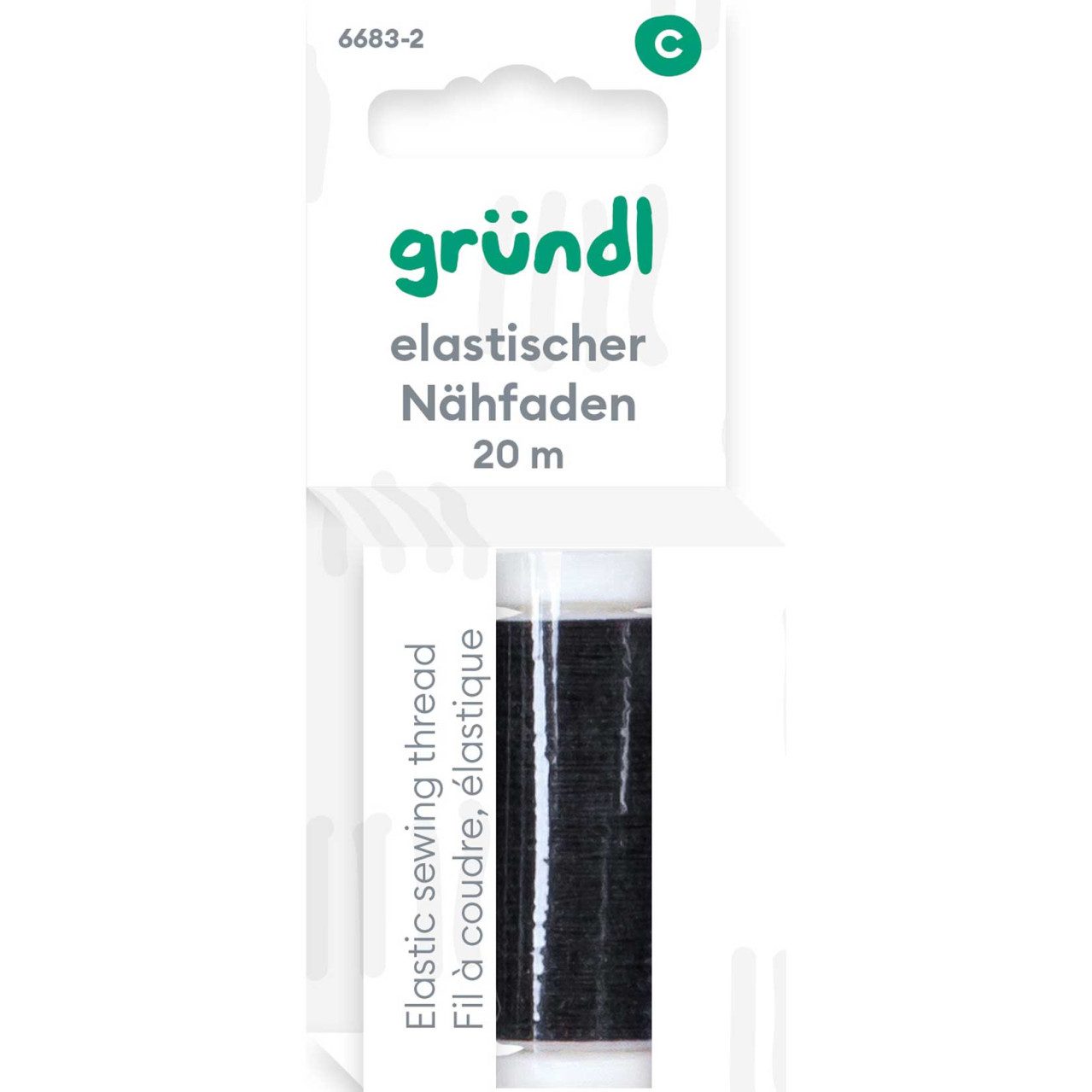Gründl Bastelnaturmaterial Gründl Elastischer Nähfaden schwarz 20 m