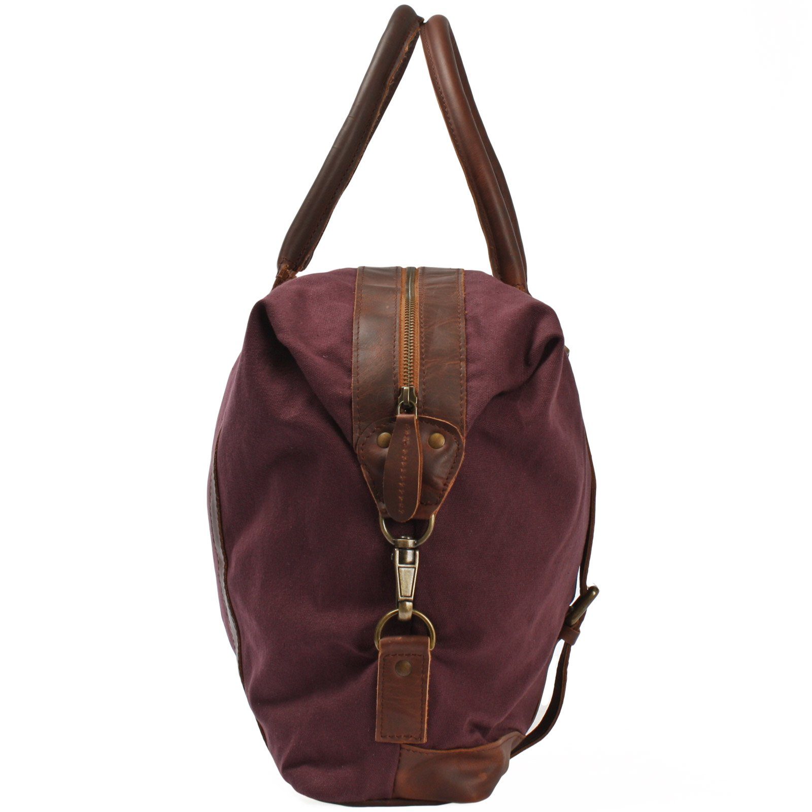 LECONI Weekender Shopper Damen Herren Sporttasche Leder Canvas LE2006, Canvas & Leder – Frontfach mit Zipper – 50×38×12 cm