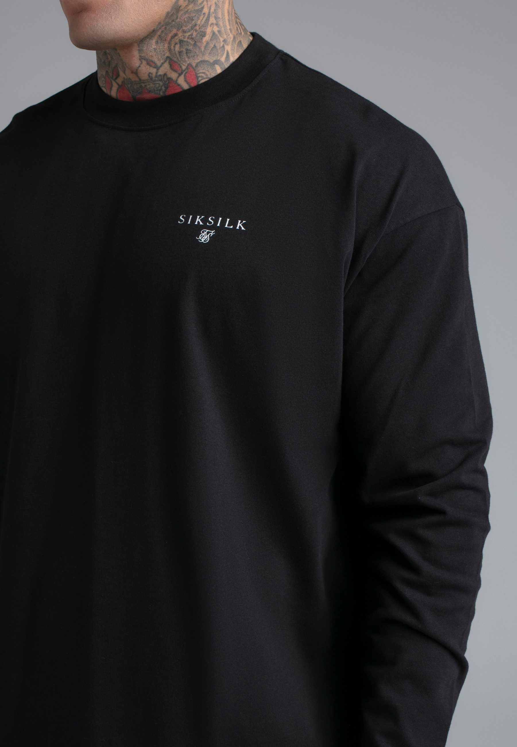 Siksilk T-Shirt SikSilk Herren Schwarzes Langarm T-Shirt günstig online kaufen