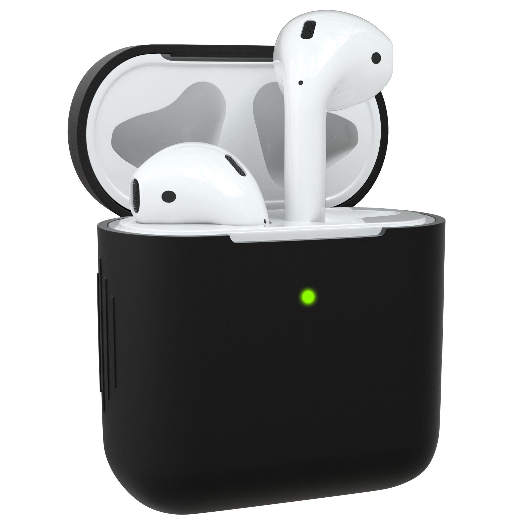 EAZY CASE Kopfhörer-Schutzhülle Silikon Hülle kompatibel mit Apple AirPods 1 & 2, Schutzhülle Stoßfest Hülle für Airpods Box Silikonhülle Cover Schwarz von EAZY CASE