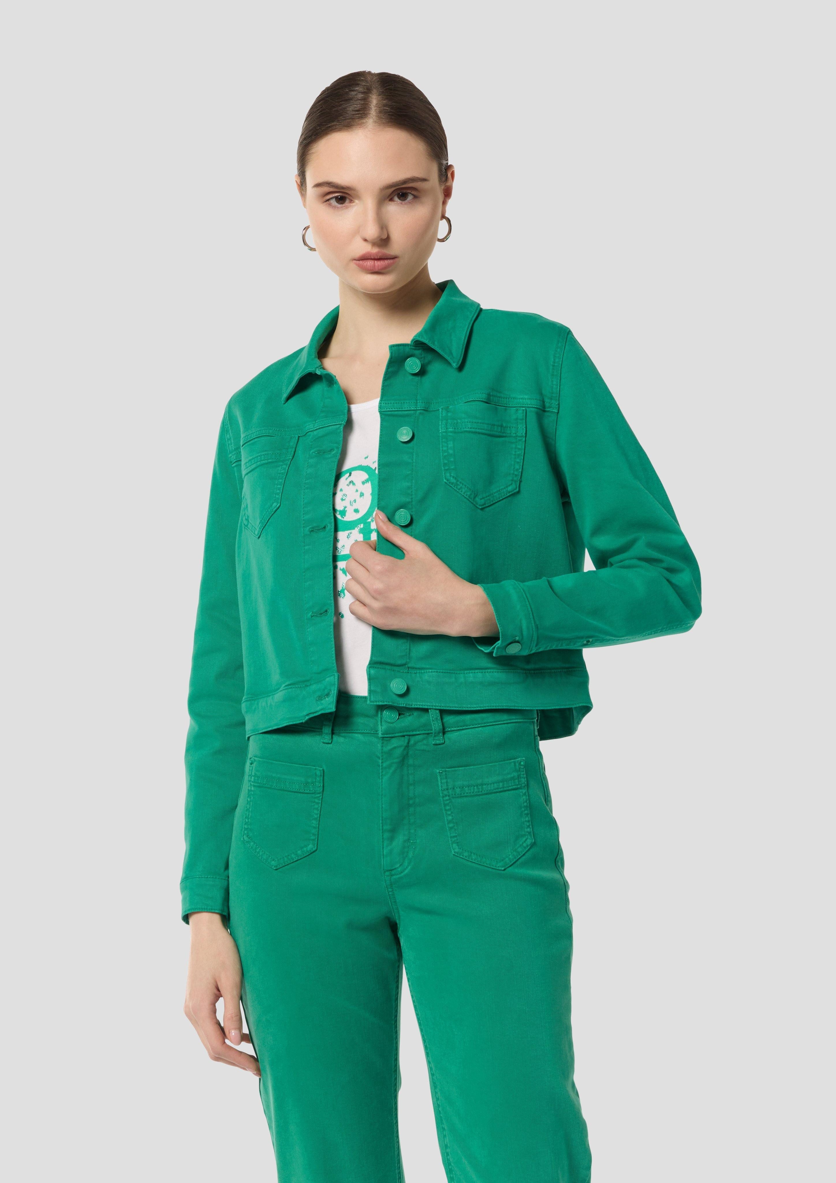 comma casual identity Піджаки-Блузки Cropped-Jacke aus elastischem Twill Garment Dye