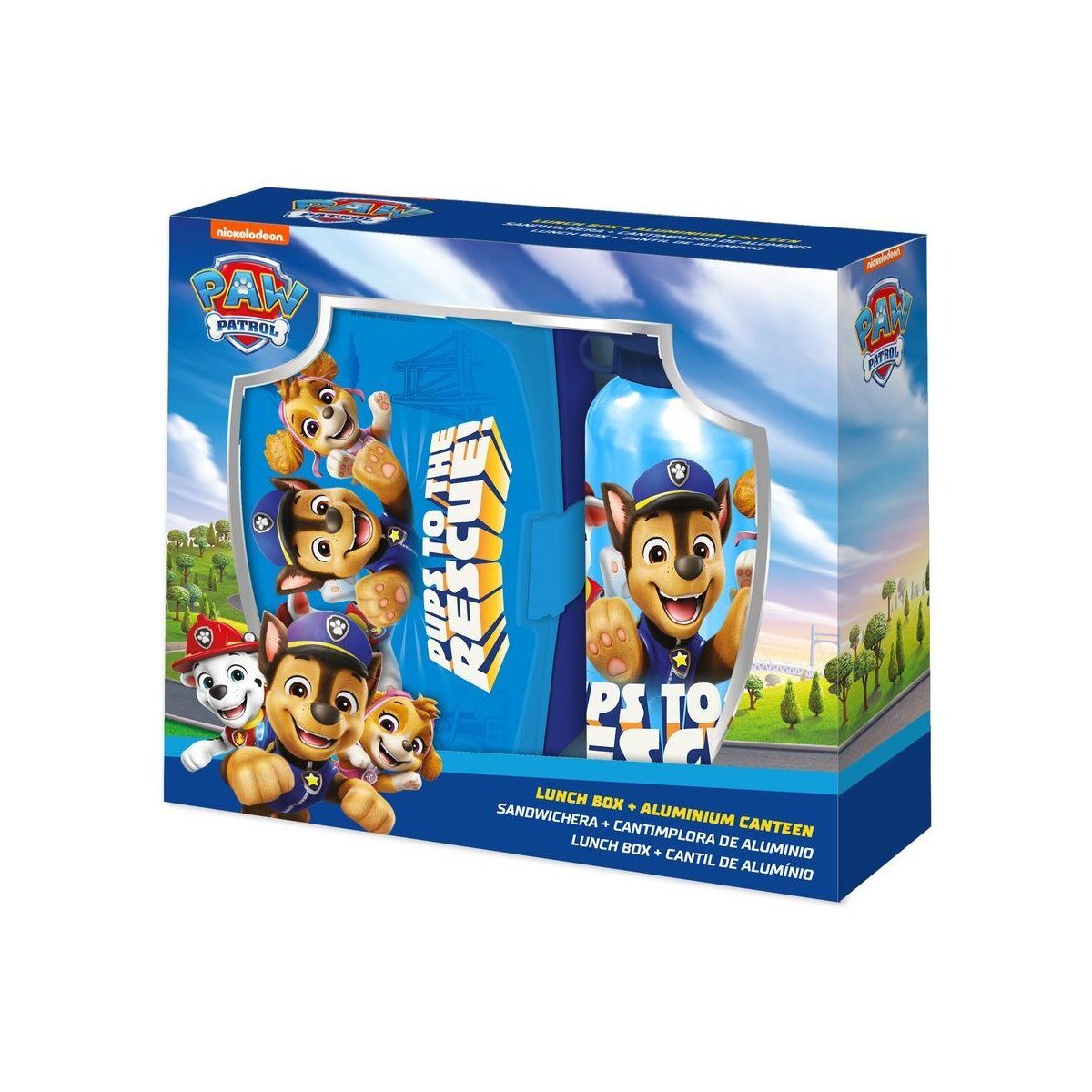 PAW PATROL Lunchbox Paw Patrol Duty Calls Sandwich-Box + Aluminiumflaschenset, Aluminium, (1-tlg)
