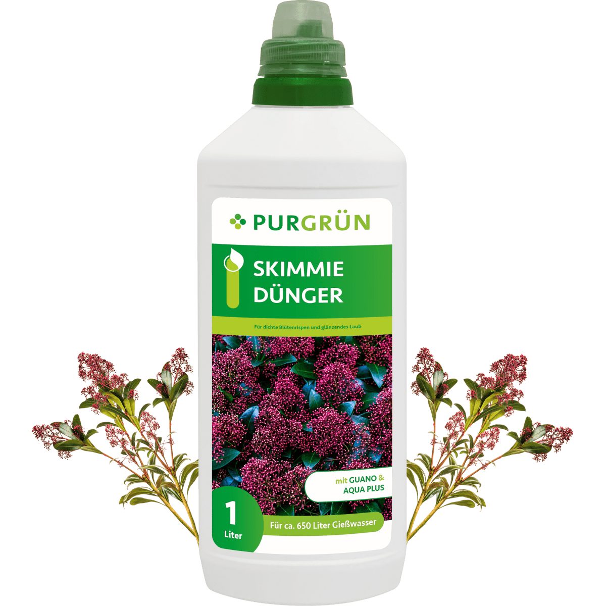 Purgrün Gartendünger Purgrün Skimmie Dünger, NPK 8+8+6, Guano, Aqua