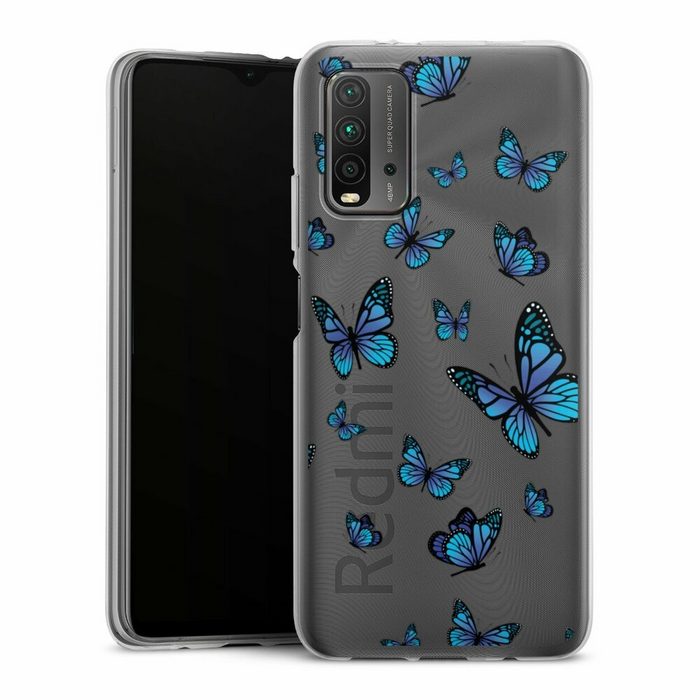 DeinDesign Handyhülle Schmetterling Muster transparent Butterfly Pattern Transparent Xiaomi Redmi 9T Silikon Hülle Bumper Case Handy Schutzhülle