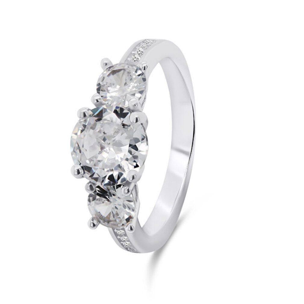 Brilio Silver Fingerring Distinctive silver ring with zircons RI043W - Circuit: 60 mm