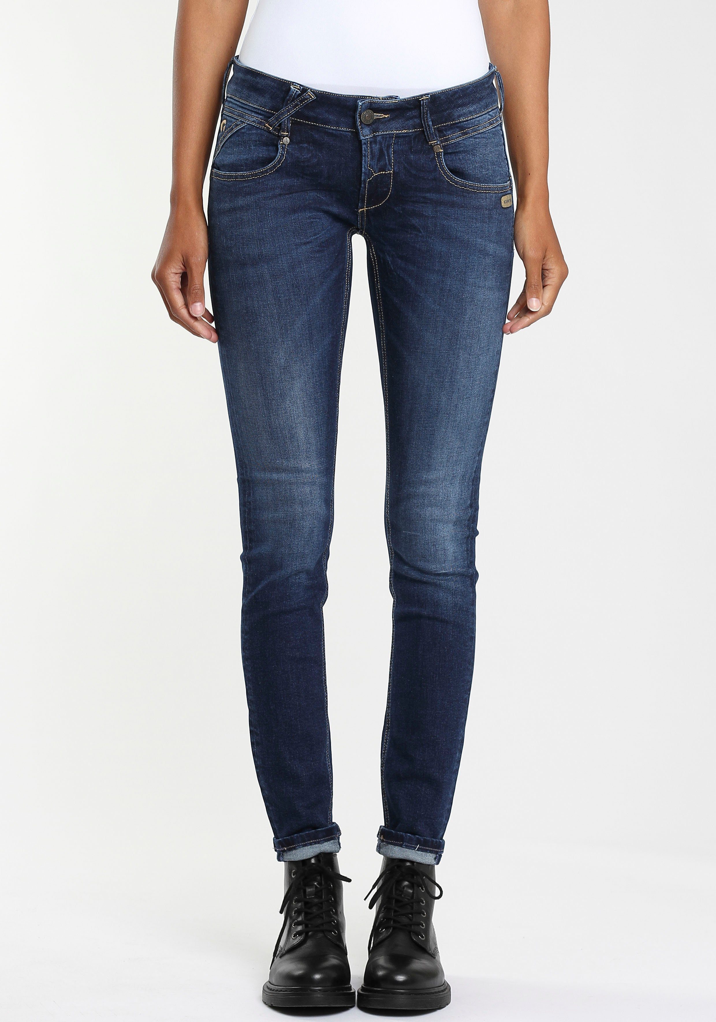 GANG Skinny-fit-Jeans NENA-GA mit Kontrastnähten und charakteristischer  Steppung am Verschluss
