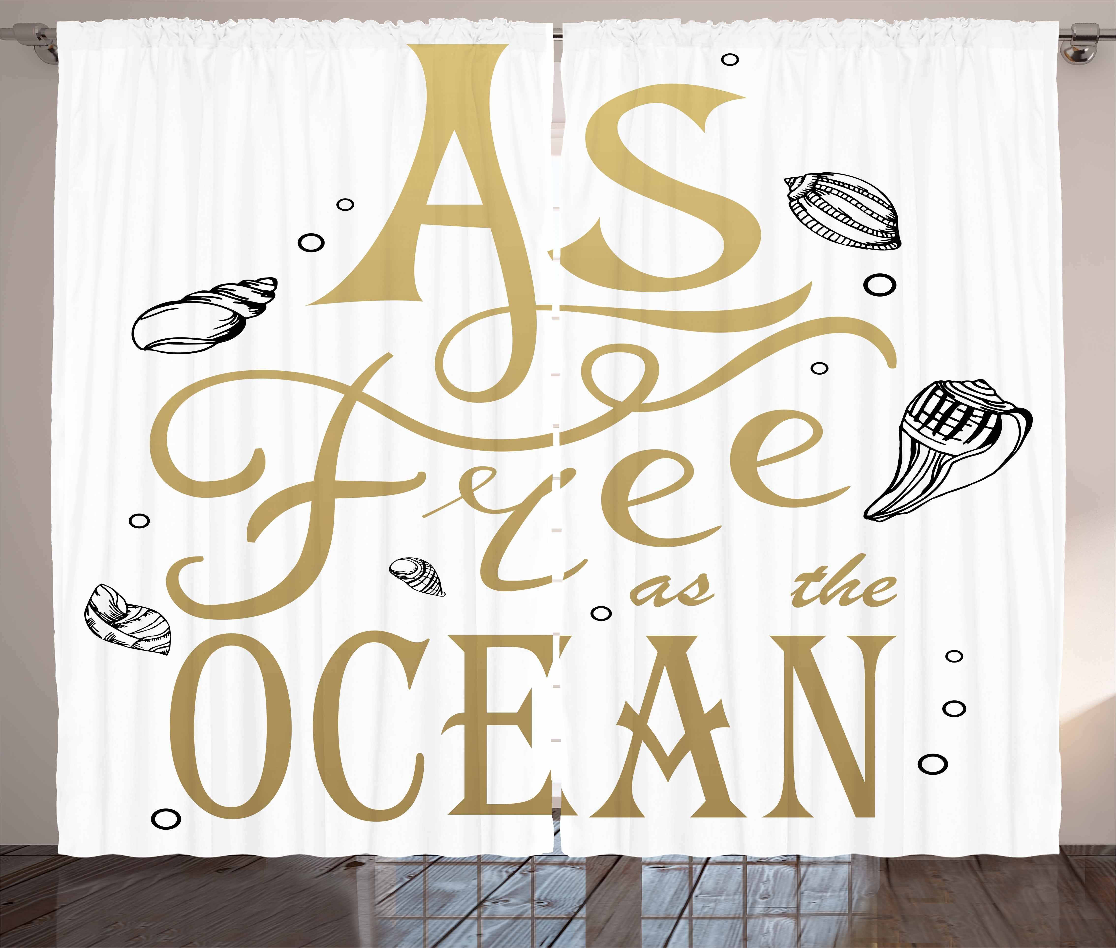 Haken, Strand-Zitat mit Schlaufen Frei Ozean Abakuhaus, Schlafzimmer der Kräuselband wie Gardine und Vorhang