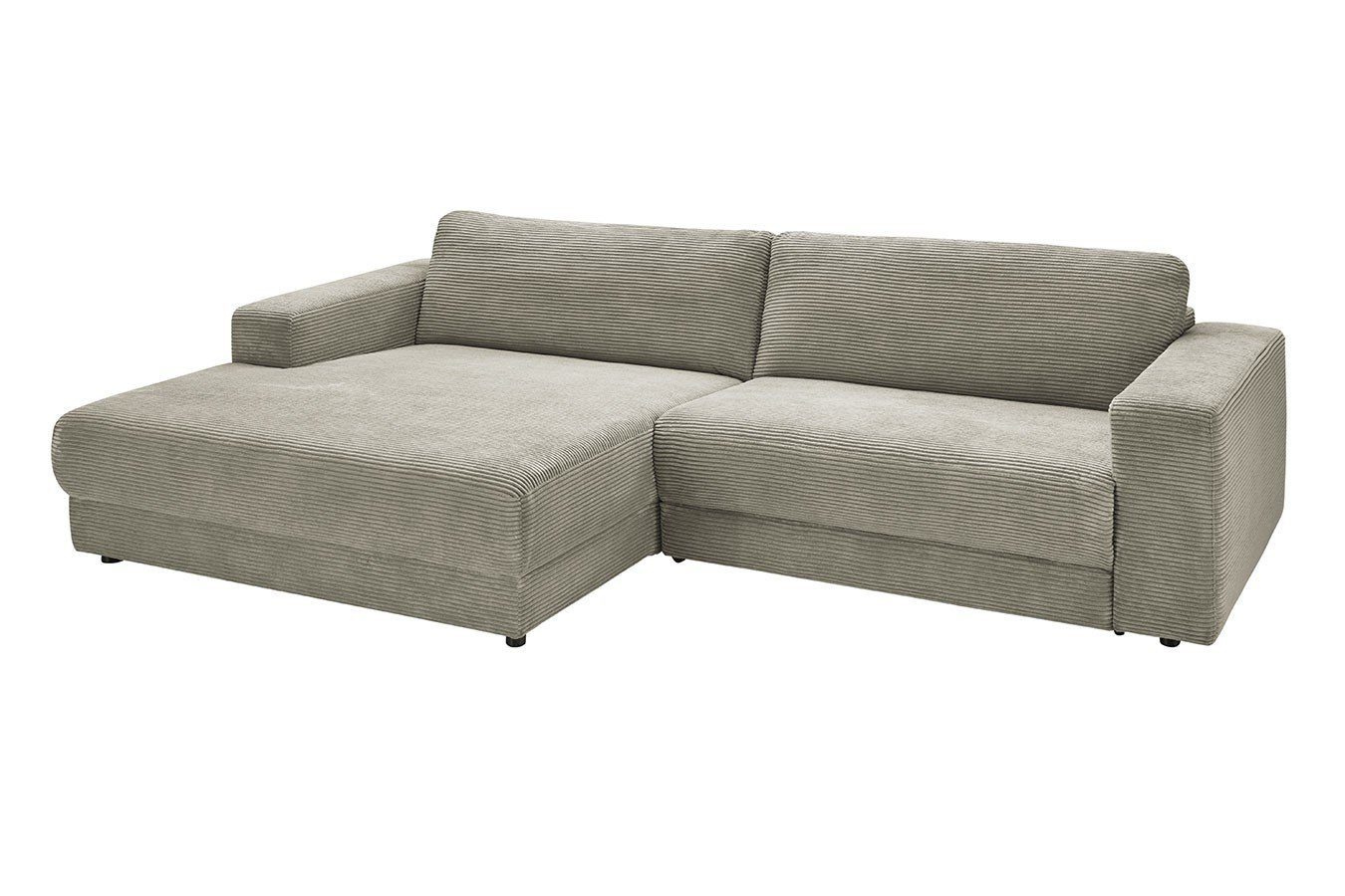 daslagerhaus living Big-Sofa Ecksofa 1,5-Sitzer Sleepy Cord grau | Big Sofas