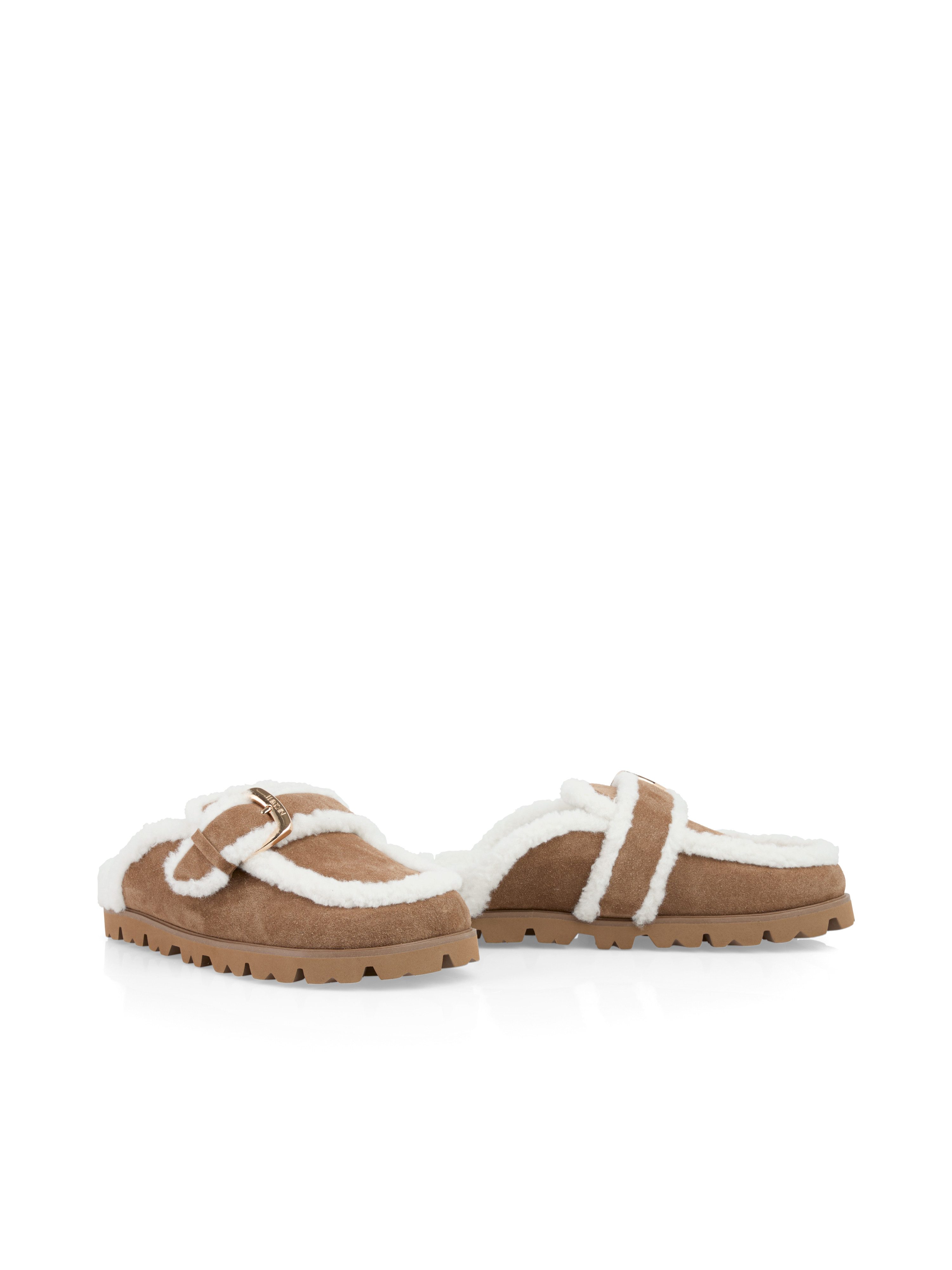 Marc Cain Kalbsvelourslipper mit Schnalle Слипперы