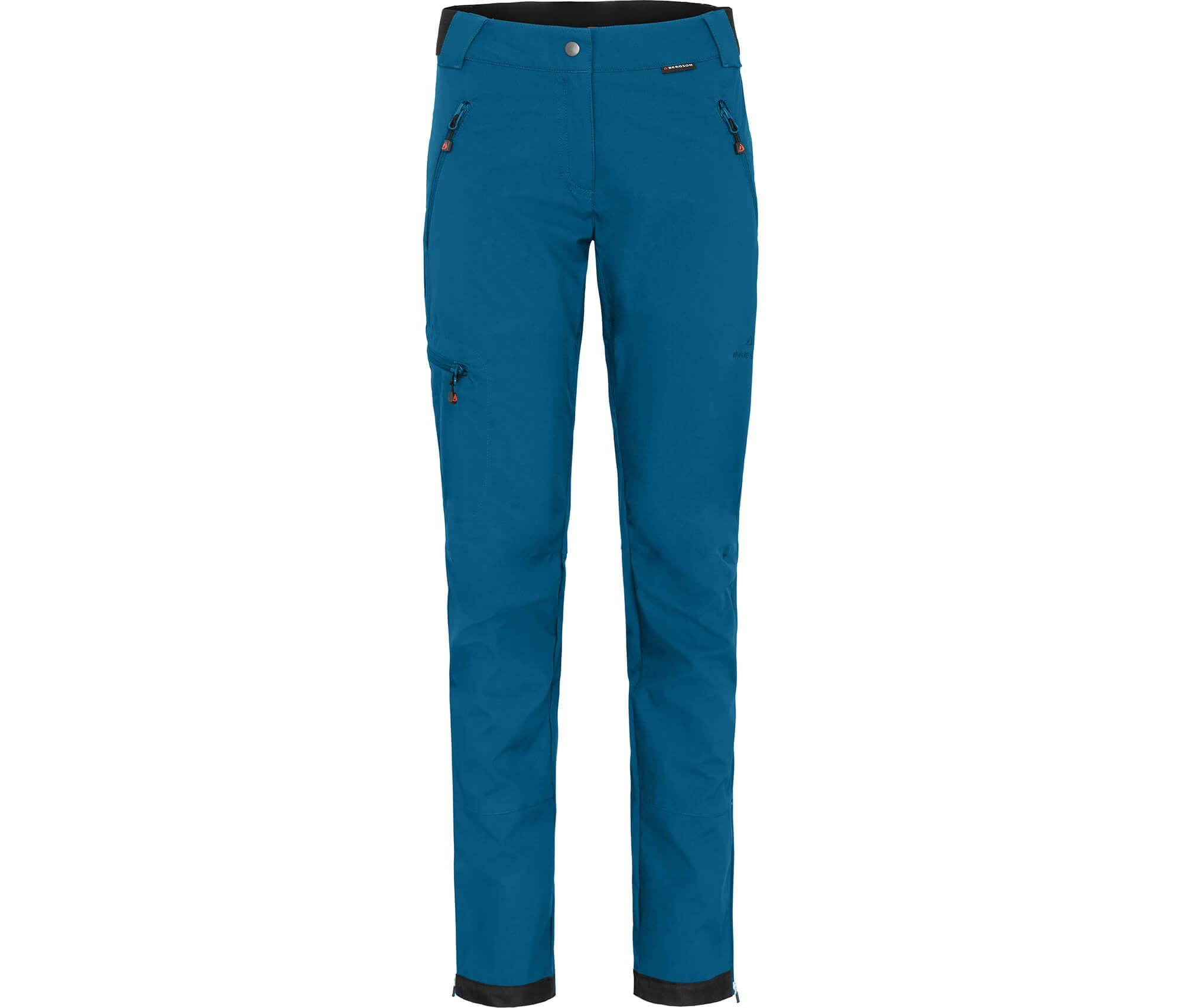 Bergson Outdoorhose TESSE COMFORT Damen Normalgrößen, (slim) Softshellhose, Saphir winddicht, strapazierfähig, blau