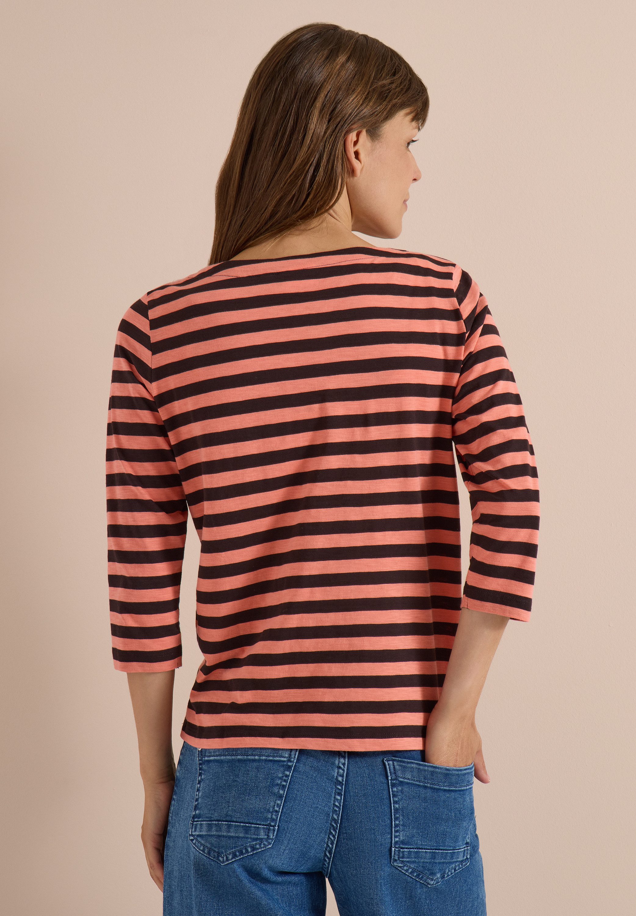 CECIL 3/4-Arm-Shirt aus reiner Baumwolle