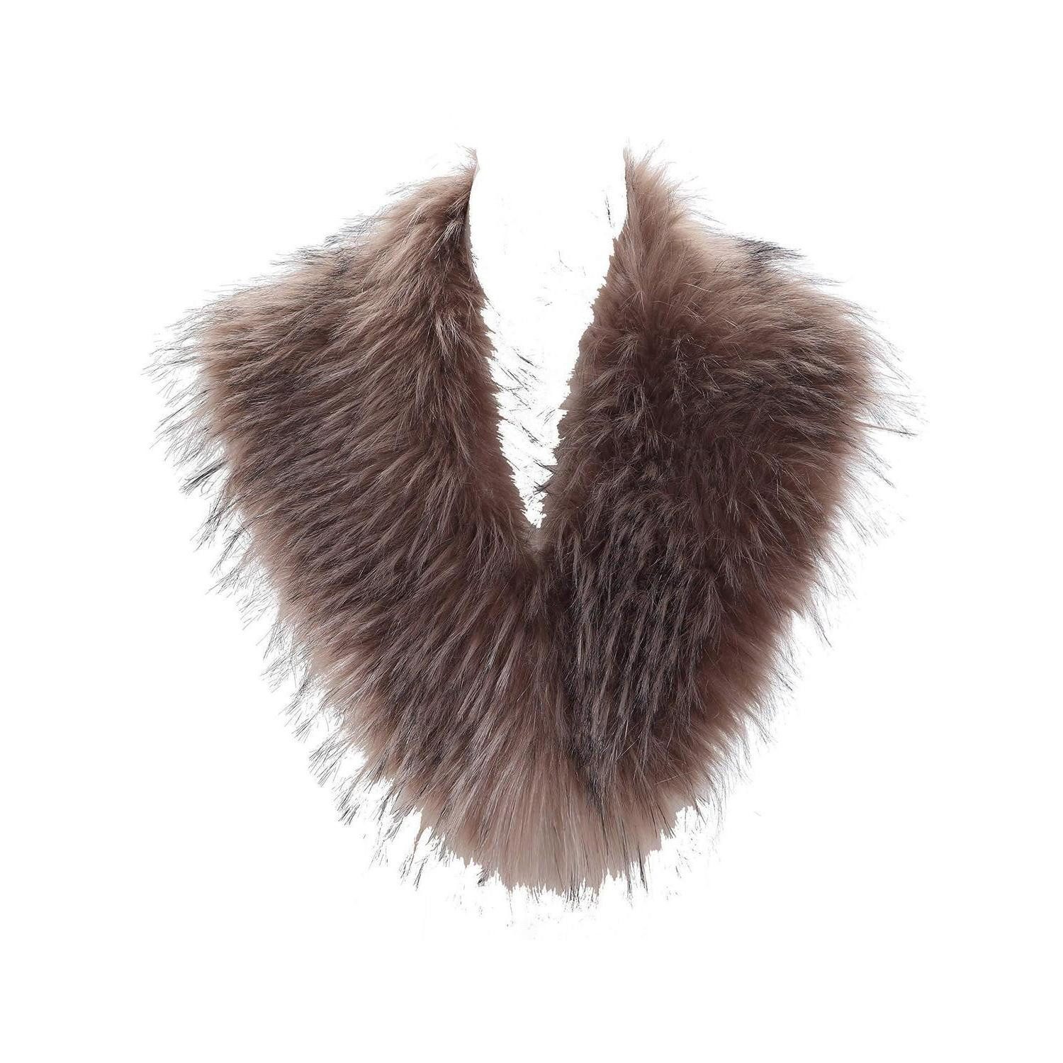 LuxusKollektion Modeschal Kunstfellkragen mit Fellkragen café 80cm, (1-St)