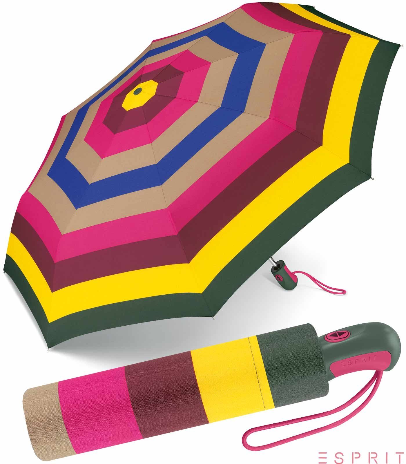 Esprit Taschenregenschirm schöner Schirm für Automatik, Design Auf-Zu besondere Eyecatcher als das mit Damen
