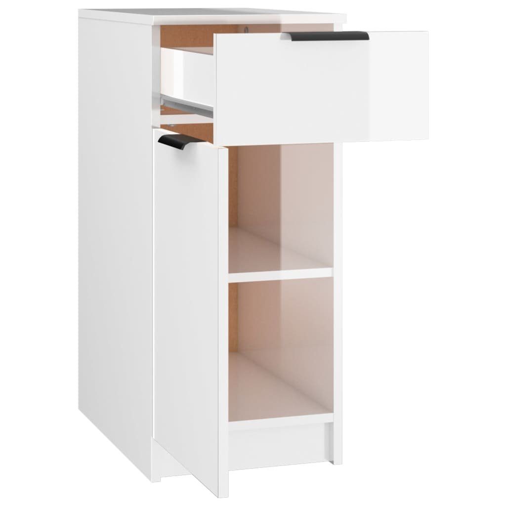 Hochglanz-Weiß Schreibtischschrank Holzwerkstoff vidaXL (1-St) 33,5x50x75 Fächerschrank cm