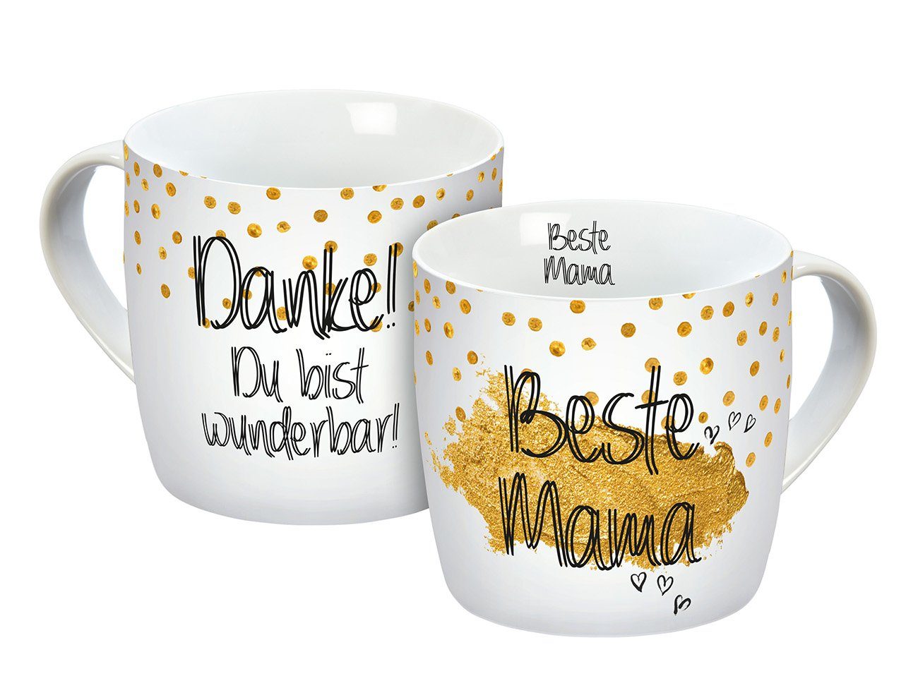 Geda Labels GmbH Tasse Beste Mama, Porzellan, Weiß, 300 ml, spülmaschinengeeignet