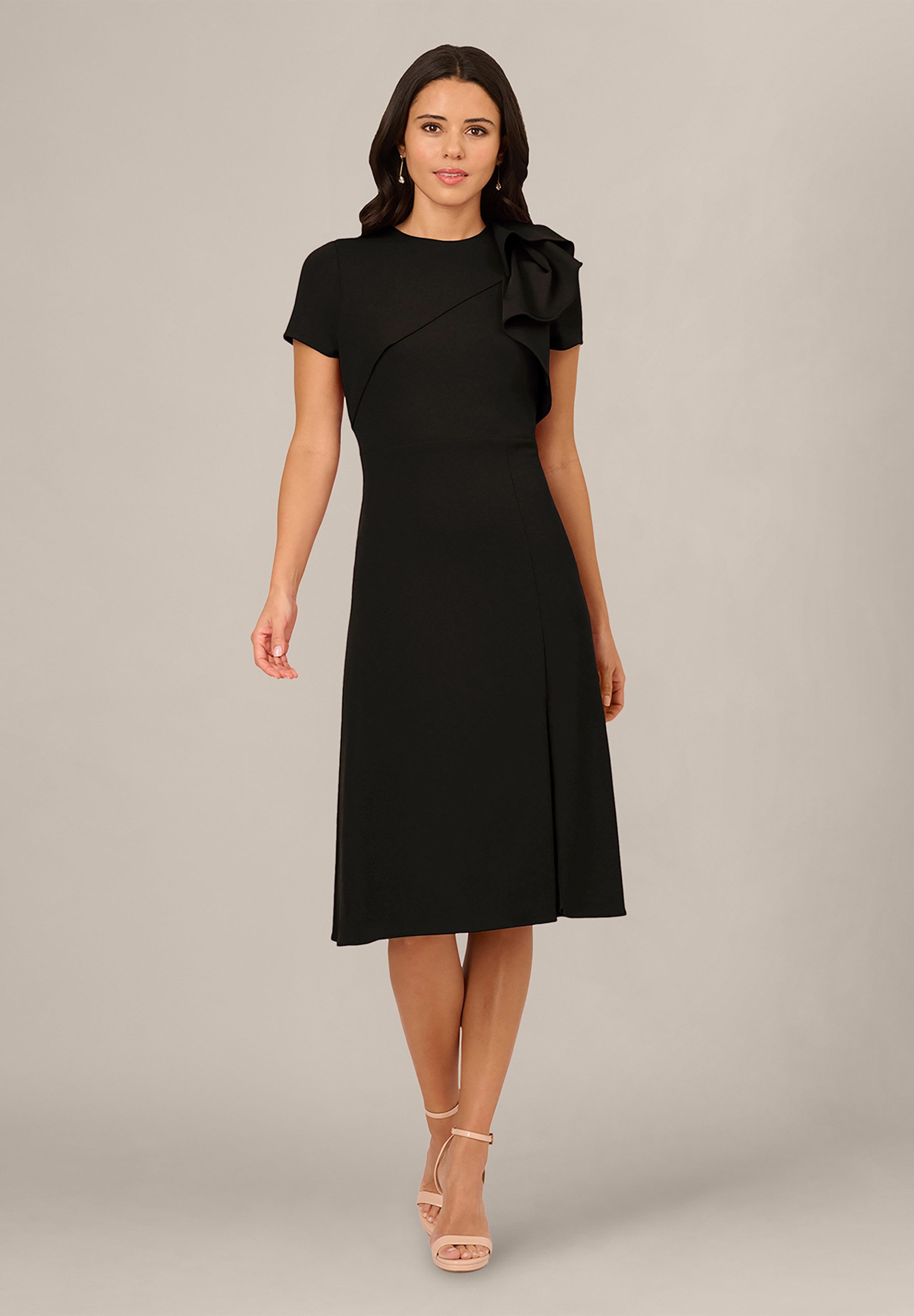 Adrianna Papell Midikleid Ruffle Bodice Midi Dress Klassisches, edles, lässiges Etuikleid