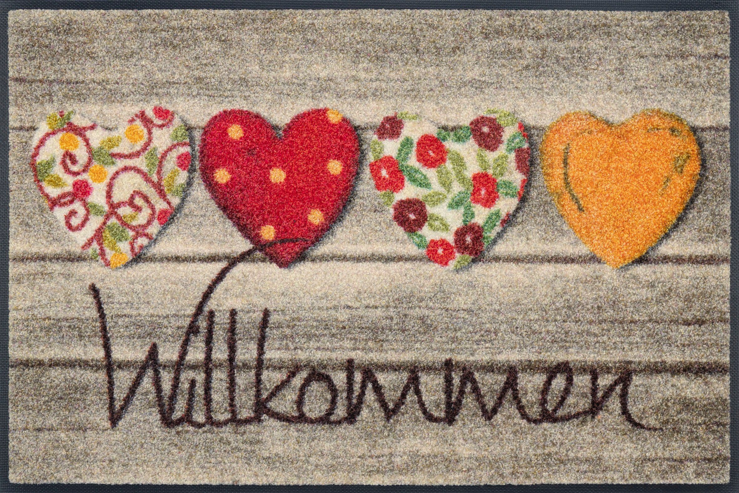 wash+dry by Kleen-Tex Fußmatte Willkommensgruss, rechteckig, Höhe: 7 mm günstig online kaufen