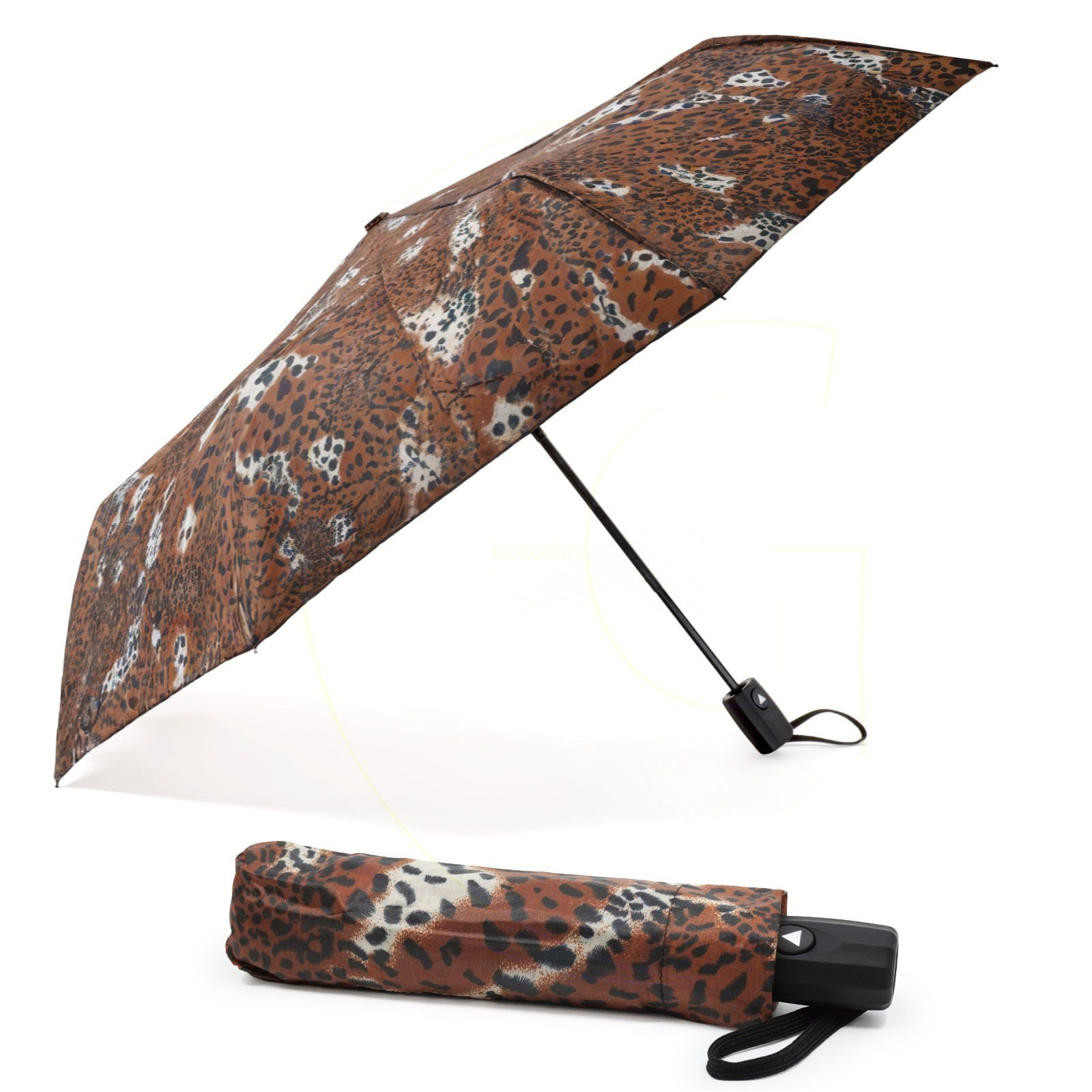 Gravidus Taschenregenschirm Taschenschirm Tigermuster Automatik Polyester günstig online kaufen