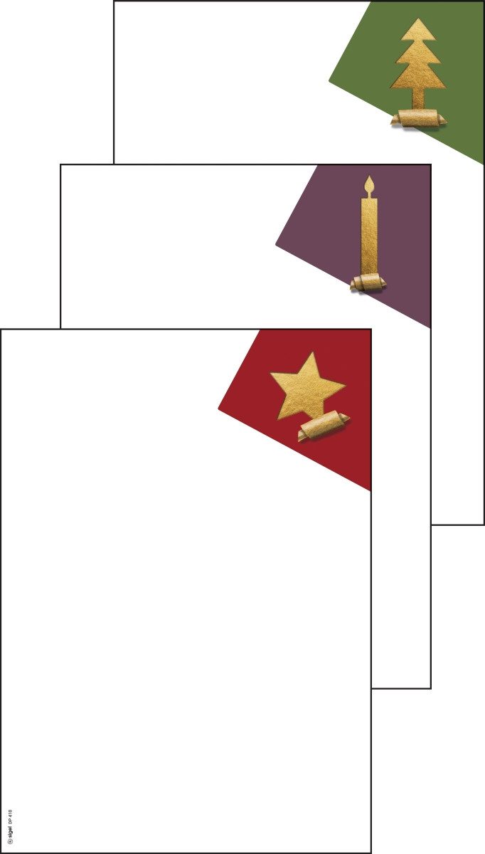 Sigel Designpapier Weihnachtspapier-Set A4 90g 25 Blatt Cut-out style (gold)