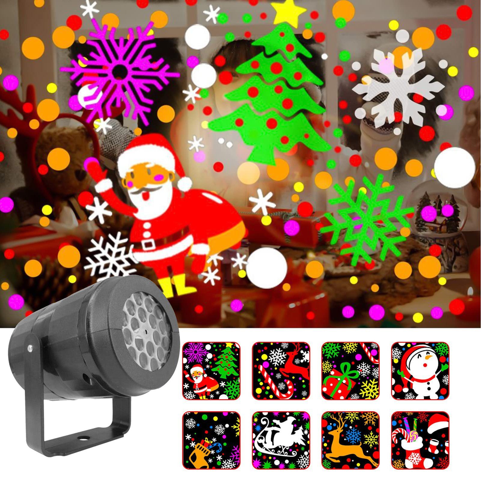 Merry 2024 Projektionslampe LED Projektorlampe Weihnachten,LED Dekolicht Projektionslicht, Normaler Stil, LED-Sternenhimmel