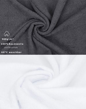 Betz Handtuch Set 12-TLG. Handtuch-Set Palermo Farbe anthrazit und weiß, 100% Baumwolle (Set, 12-St)