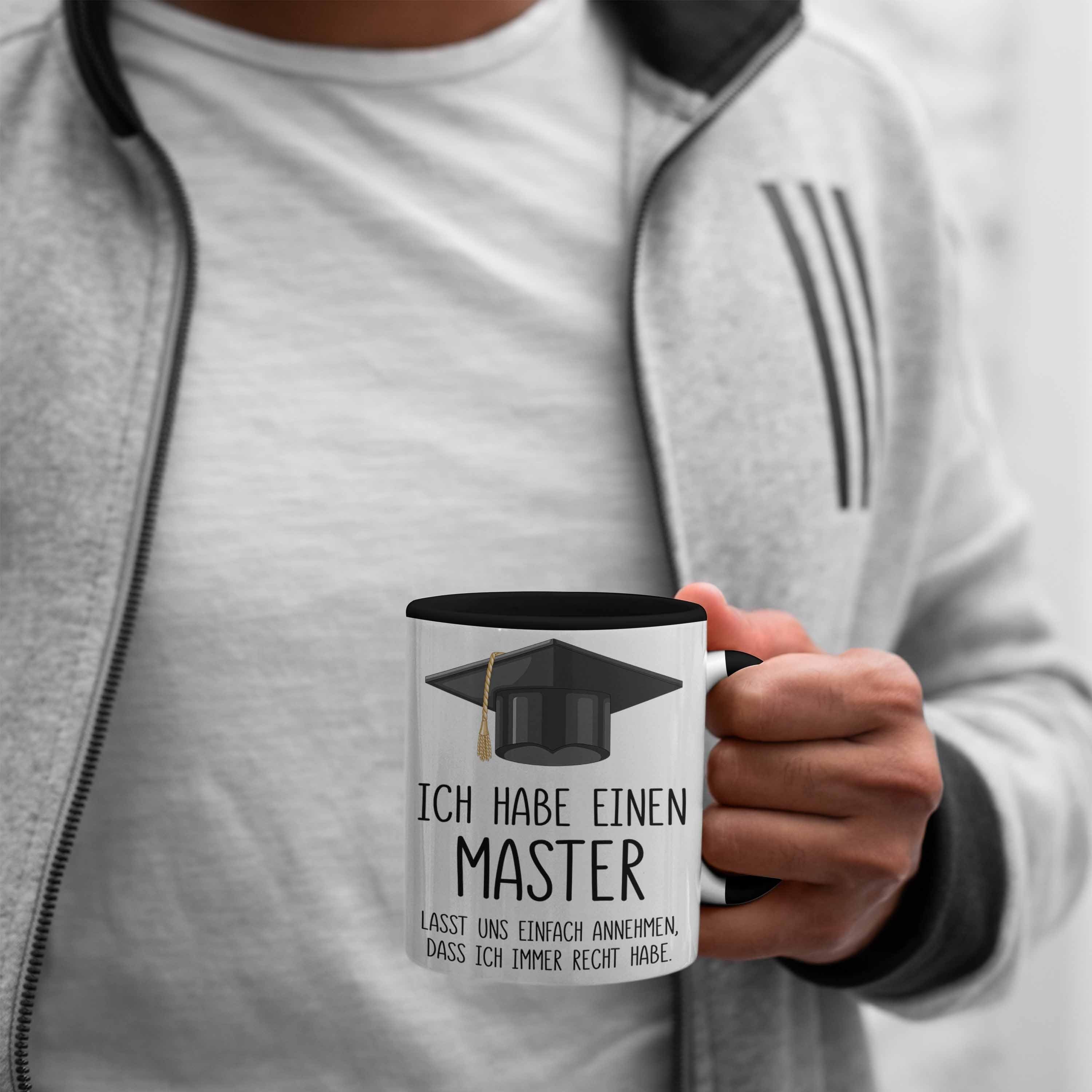 Abschluss Geschenkidee Bestanden Tasse Bestandene Spruch - Tasse Graduation Master Trendation Prüfung schwarz Geschenk Master Trendation