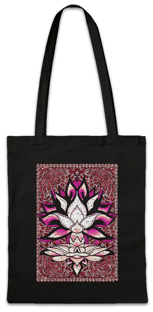 Beuteltasche Lotus And Ornaments Stofftasche Chakra Yoga Meditation OM Buddhismus